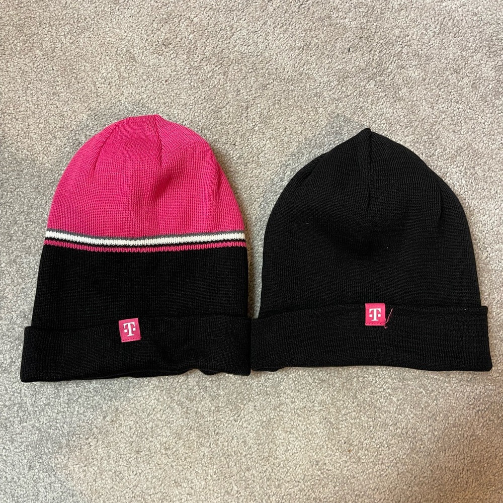 2 T-Mobile reversible beanies - new
